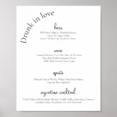 Modern bruiloft Bar Sign Menu Poster (Voorkant)