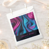 Modern Bruiloft-Blauw en Roze- Bedankzakje (Geknipt)