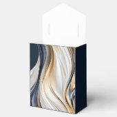 Modern bruiloft-blauw wit goud- bedankdoosjes (Geopend)