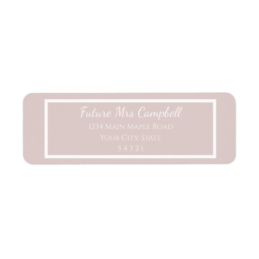 Modern bruiloft Blush roze Toekomst Mrs retour adr Etiket (Voorkant)