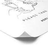 Modern bruiloft champagne teken poster (Hoek)