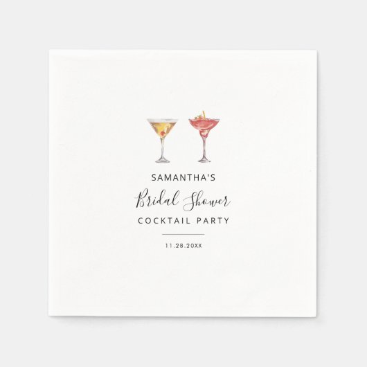 Modern Bruiloft Cocktail Party Servet (Voorkant)