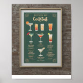 Modern bruiloft drink menu cocktails illustratie poster (Voorkant)
