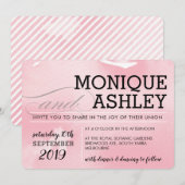 MODERN BRUILOFT eenvoudige minimale roze waterverf Kaart (Voorkant / Achterkant)