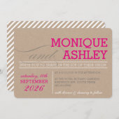 MODERN BRUILOFT eenvoudige vetgedrukte tekst roze  Kaart (Voorkant / Achterkant)