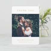 MODERN BRUILOFT foto eenvoudig klassiek goud zwart Kaart (Staand voorkant)