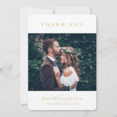 MODERN BRUILOFT foto eenvoudig klassiek goud zwart Kaart (Voorkant)