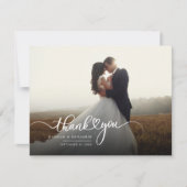 Modern bruiloft fotoscript dank u kaart notitiekaartje (Voorkant)