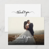 Modern bruiloft fotoscript dank u kaart notitiekaartje (Voorkant / Achterkant)