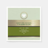 Modern bruiloft groen servet (Voorkant)