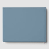 Modern bruiloft handgeschreven script Dusty Blue Gastenboek (Achterkant)