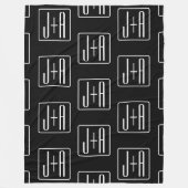 Modern bruiloft Initialen patroon | Zwart & Wit Fleece Deken (Voorkant)