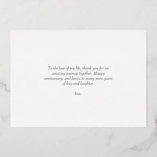 Modern Bruiloft Jubileum Foto Collage Folie Kaart (Achterkant)