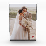 Modern Bruiloft Maroon Hart Keepsake Fotoblok<br><div class="desc">Modern trouwfotoblok. Het hart kan worden veranderd in elke kleur. Een lieve desktop,  schouw,  boekenplank of nachtkastje om bij je thuis,  kantoor of atelier te blijven.</div>