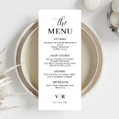 Modern Bruiloft Menu Diner Minimale Plaats instell Kaart
