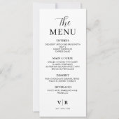 Modern Bruiloft Menu Diner Minimale Plaats instell Kaart (Voorkant)