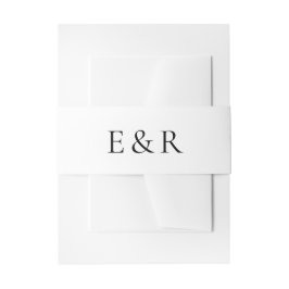 Modern Bruiloft met Klinkende Monogram Uitnodigingen Wikkel