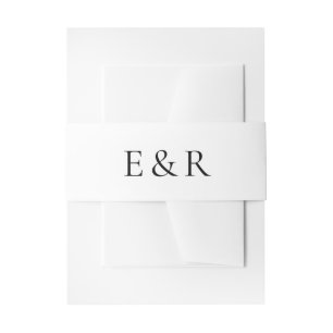 Modern Bruiloft met Klinkende Monogram Uitnodigingen Wikkel