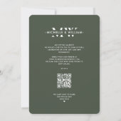 Modern Bruiloft Monogram Mos Groen Eenvoudig Save The Date (Achterkant)