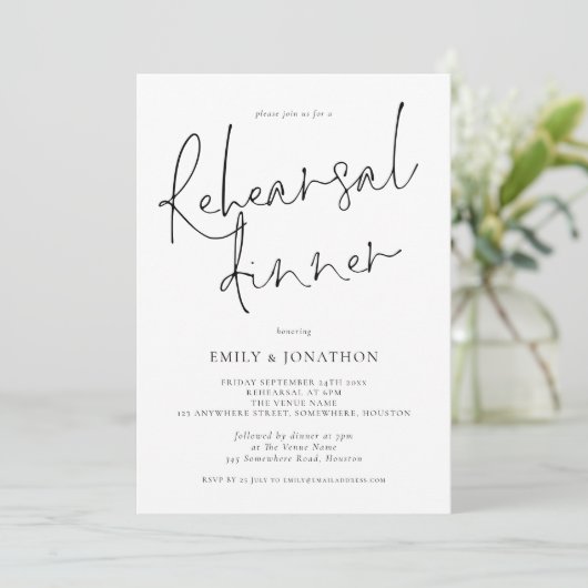 Modern bruiloft repetitie diner met Afbeelding Kaart (Staand voorkant)