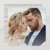 Modern bruiloft Reserva la Fecha crème black Save Save The Date (Voorkant / Achterkant)