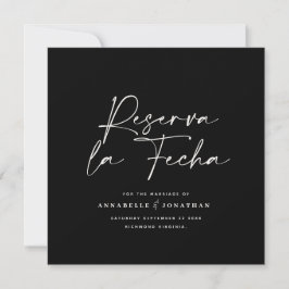 Modern bruiloft Reserva la Fecha crème black Save  Save The Date