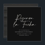 Modern bruiloft Reserva la Fecha crème black Save  Save The Date<br><div class="desc">Moderne typografie gewaagde bruiloft Reserva la Fecha kaart. Met moderne,  elegante typografie en gestript backer design. De kleuren kunnen worden aangepast.</div>