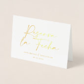 Modern bruiloft Reserva la Fecha zwarte 1 foto-Fol Folie Kaarten (Voorkant)