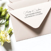 Modern bruiloft retour adres minimalistisch script zelfinktende stempel