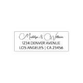 Modern bruiloft retour adres minimalistisch script  zelfinktende stempel (Design)