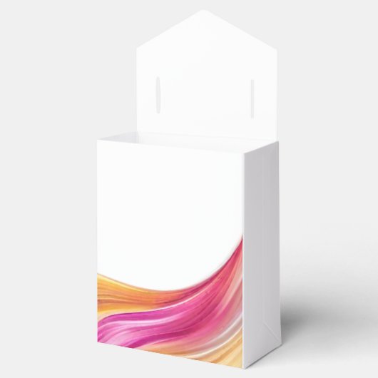 Modern bruiloft-roze Sinaasappel-geel Bedankdoosjes (Geopend)