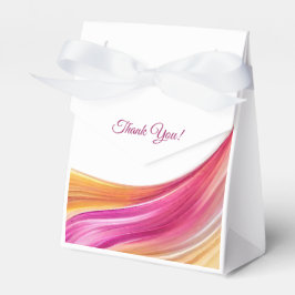 Modern bruiloft-roze Sinaasappel-geel Bedankdoosjes