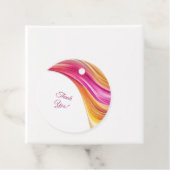Modern bruiloft-roze Sinaasappel-geel Bedankjes Labels (In situ)
