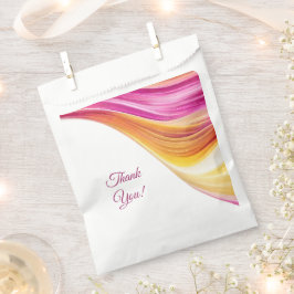 Modern bruiloft-roze Sinaasappel-geel Bedankzakje