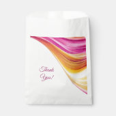 Modern bruiloft-roze Sinaasappel-geel Bedankzakje (Voorkant)