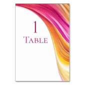 Modern bruiloft-roze Sinaasappel-geel Kaart (Achterkant)