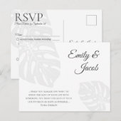 Modern bruiloft RSVP Briefkaart. Palm Leaf Beach Briefkaart (Voorkant / Achterkant)
