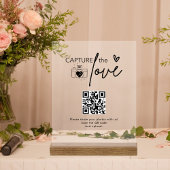 Modern bruiloft script Capture The Love QR-code Acryl Bord