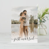 Modern bruiloft trouwde net vijf foto's aankondiging (Staand voorkant)