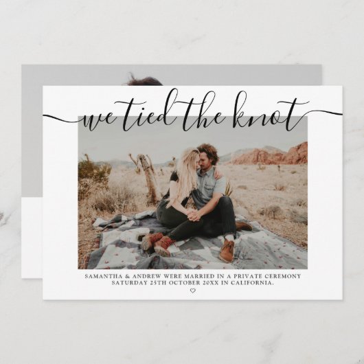 Modern bruiloft... we hebben de foto's van de knoo aankondiging (Voorkant / Achterkant)