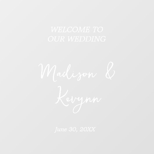 Modern bruiloft welkom spiegel sticker teken scrip (Vel)