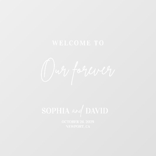 Modern bruiloft welkom spiegel sticker teken scrip (Vel)