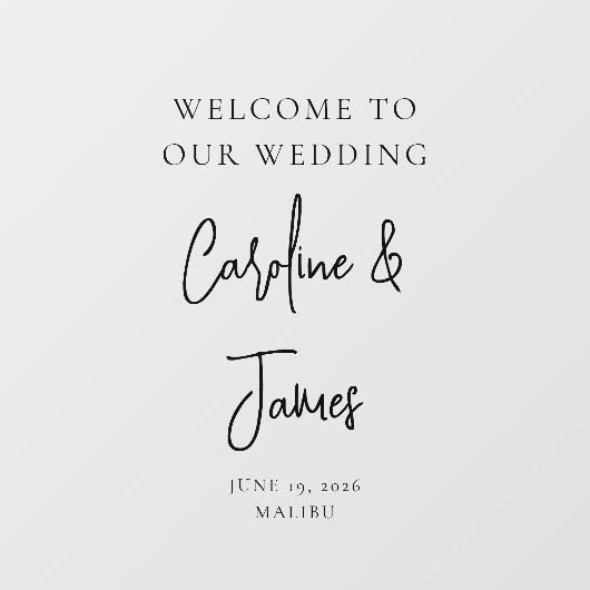 Modern bruiloft welkom spiegel sticker teken scrip (Vel)