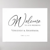 Modern bruiloft welkom teken, elegante kalligrafie poster (Voorkant)