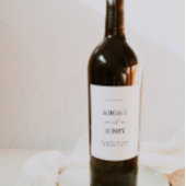 Modern Bruiloft Wijn Label Minimalist Wijn Etiket
