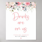 Modern Bruiloftsfeest Bar Bord Poster (Voorkant)
