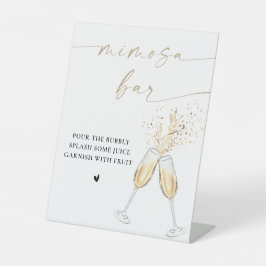 Modern Bruiloftsfeest Mimosa Bar Bord Reclamebord Met Voetstuk