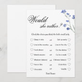 Modern Bruiloftsspellen, Wie kent de Bruid het Bes Feestdagenkaart (Voorkant / Achterkant)