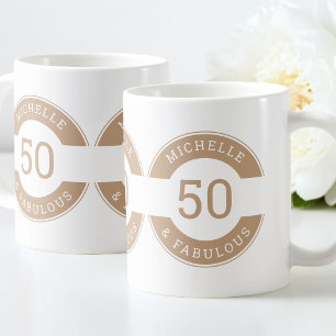 Modern Bruin 50 en feestelijke Verjaardagsfeest Na Koffiemok