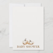Modern Bruin Beige Bloemen Pompoen Baby shower Kaart (Achterkant)